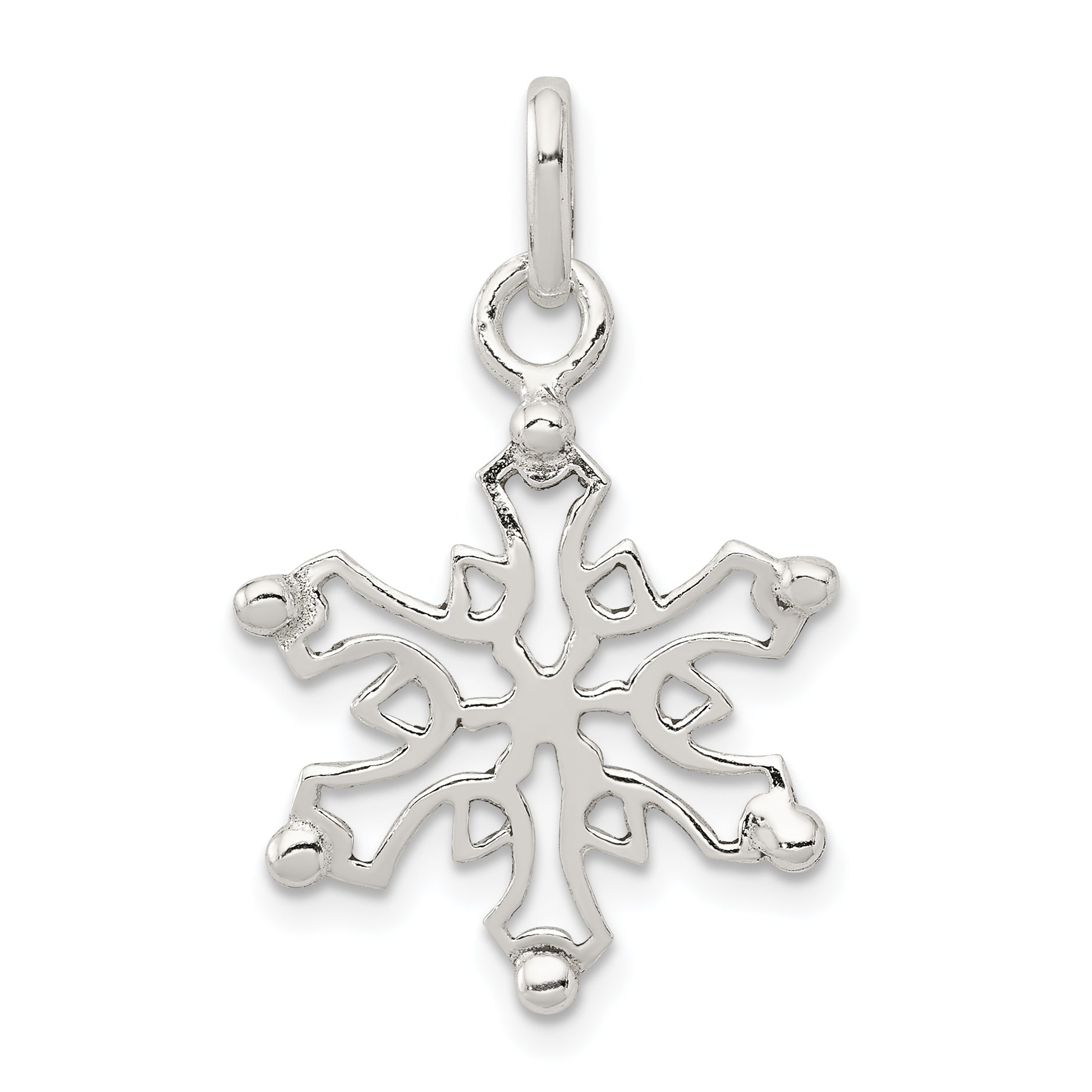 Sterling Silver Polished Snowflake Pendant