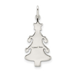 Sophia Jewelers Sterling Silver Enamel Christmas Tree Pendant Polished Anti-Tarnish