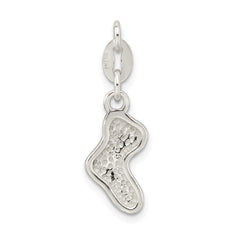 Sterling Silver Enamel Stocking Charm with Anti-Tarnish Finish