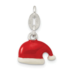 Sophia Jewelers Sterling Silver Enamel Santa Hat Charm Polished Solid 925