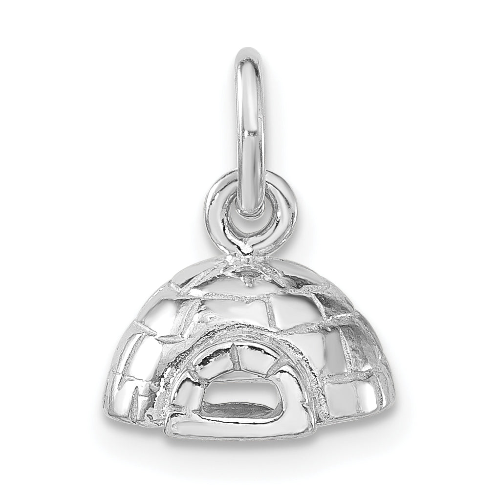 Sterling Silver 3-D Polished Igloo Pendant