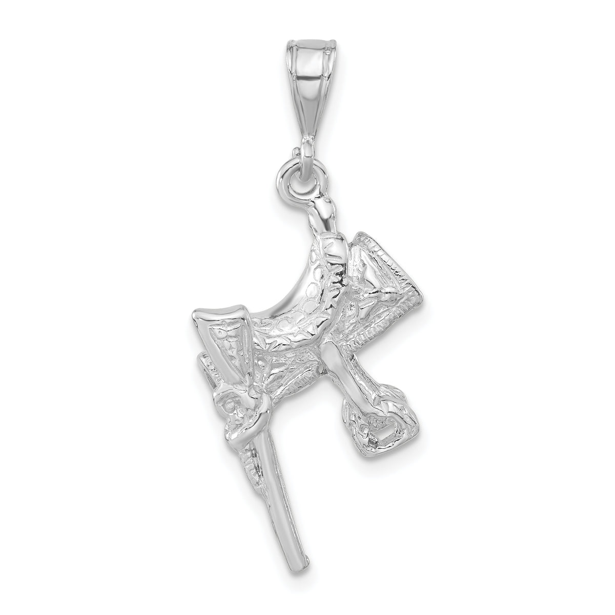 Sterling Silver 3-D Polished Saddle Pendant