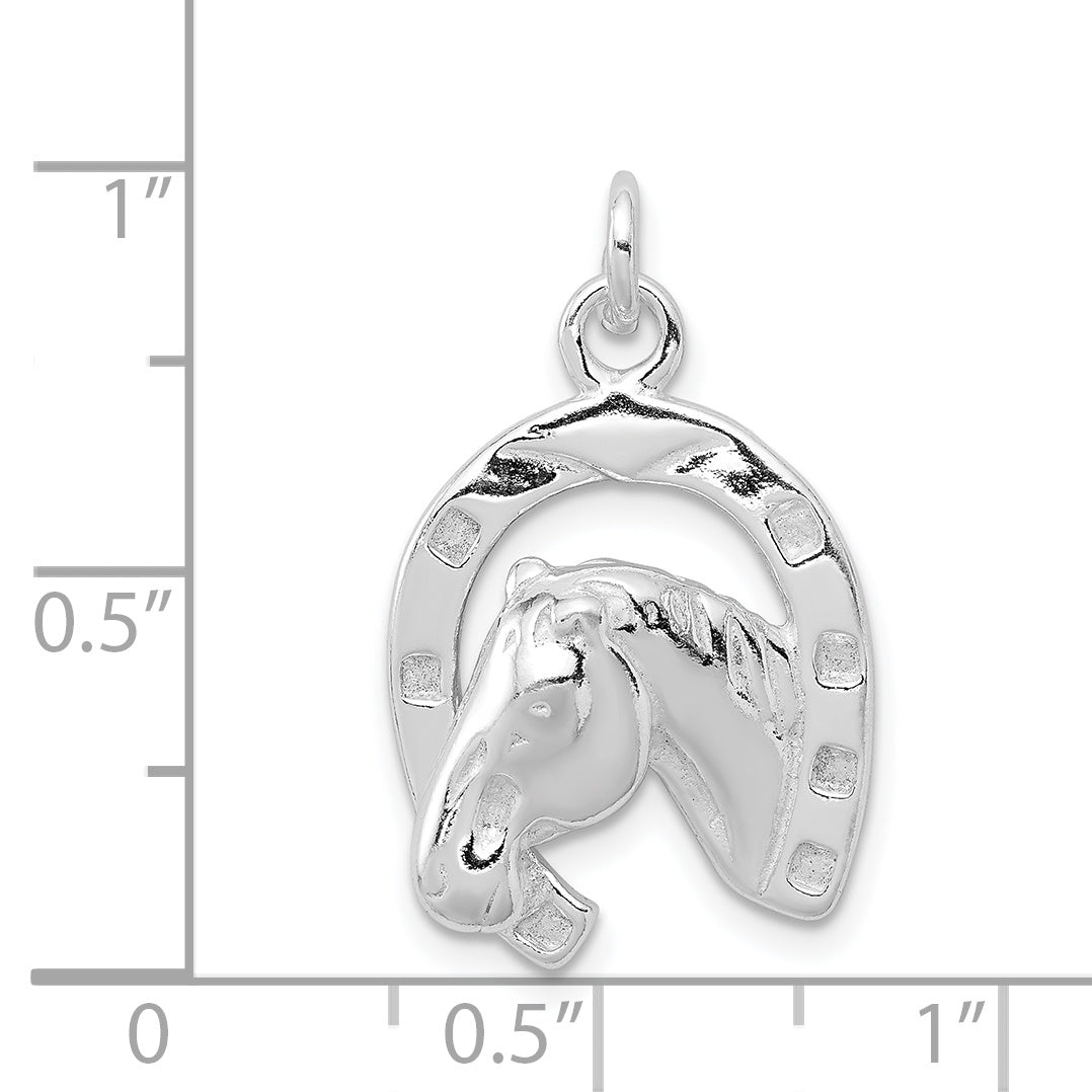 Sterling Silver Polished Horse Pendant