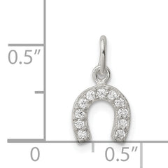 Sterling Silver Polished Horseshoe CZ Charm