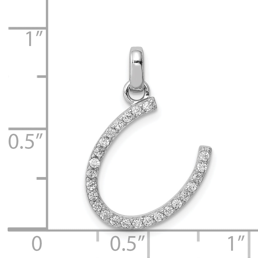 Sterling Silver Rhodium-plated CZ Pendant