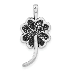 Sterling Silver Antiqued & Textured Clover Chain Slide