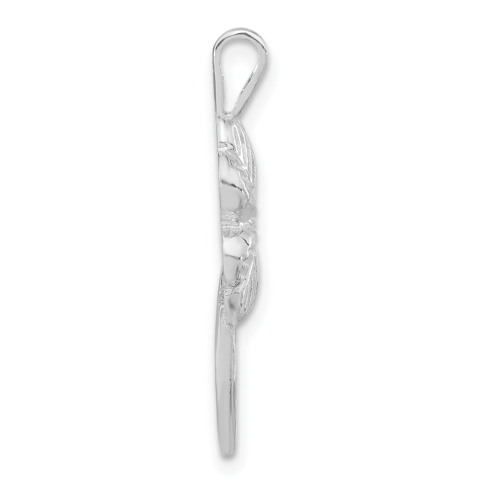 Sterling Silver Polished & Textured Clover Chain Slide