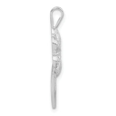 Sterling Silver Polished & Textured Clover Chain Slide