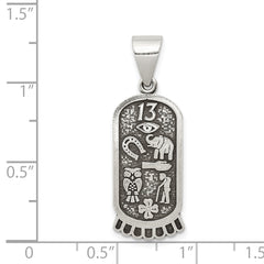 Sterling Silver Antiqued Good Luck Icon Pendant