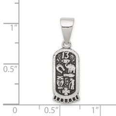 Sophia Jewelers Men's 925 Sterling Silver Luck Pendant Antiqued Finish