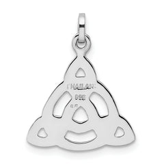 Sophia Jewelers Sterling Silver Celtic Pendant with Polished Rhodium Finish