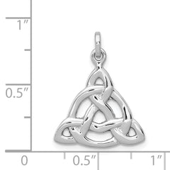 Sophia Jewelers Sterling Silver Celtic Pendant with Polished Rhodium Finish