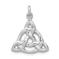 Sterling Silver Rhodium-plated Polished Celtic Symbol Pendant