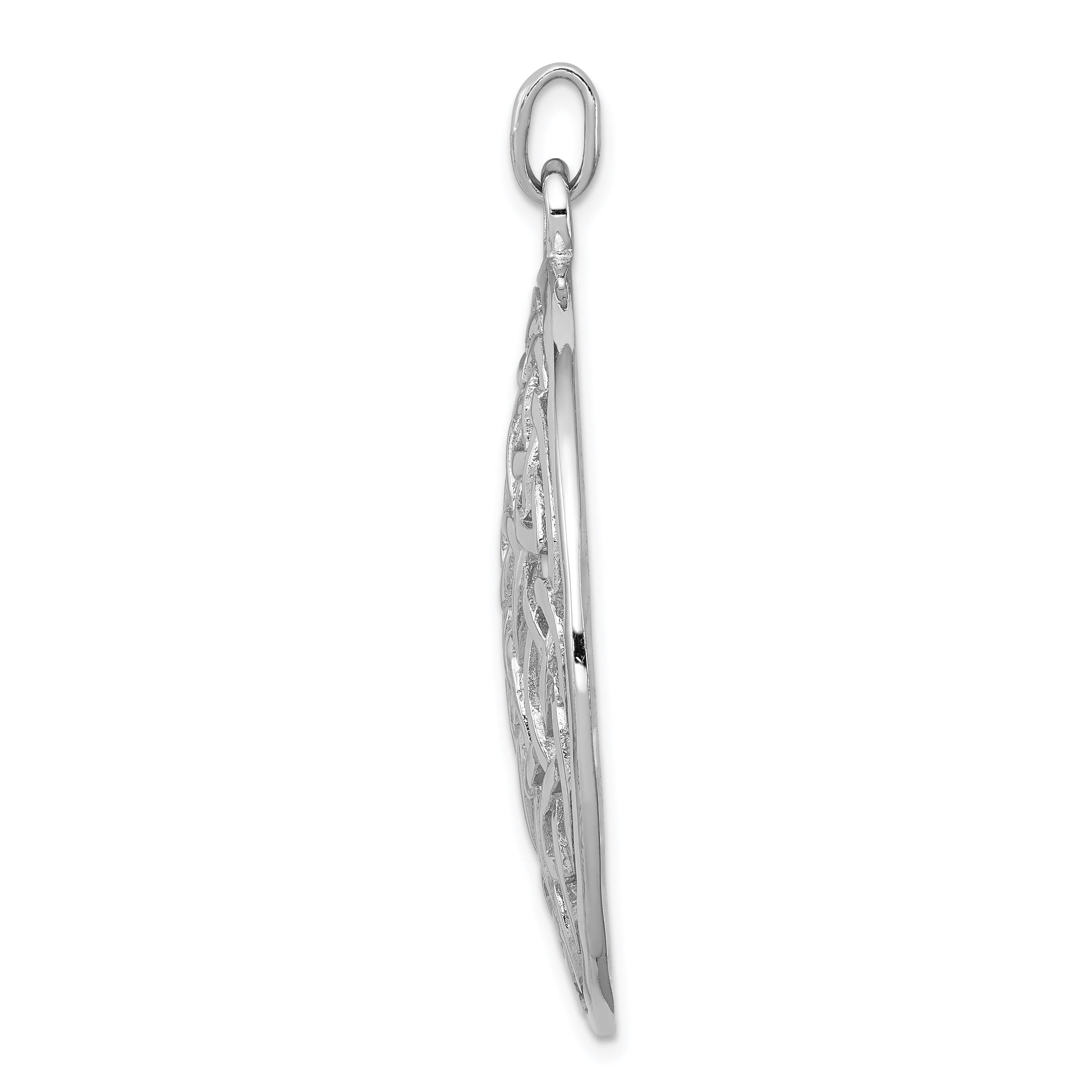 Sophia Jewelers Sterling Silver Rhodium-Plated Celtic Pendant Elegant Polished Design