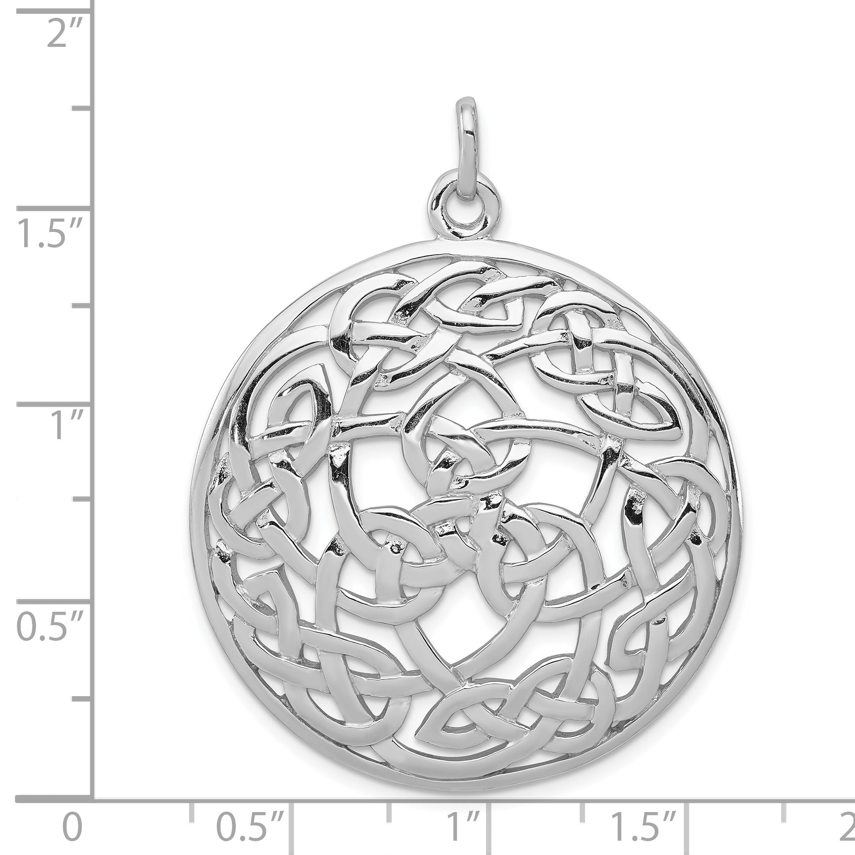 Sophia Jewelers Sterling Silver Rhodium-Plated Celtic Pendant Elegant Polished Design