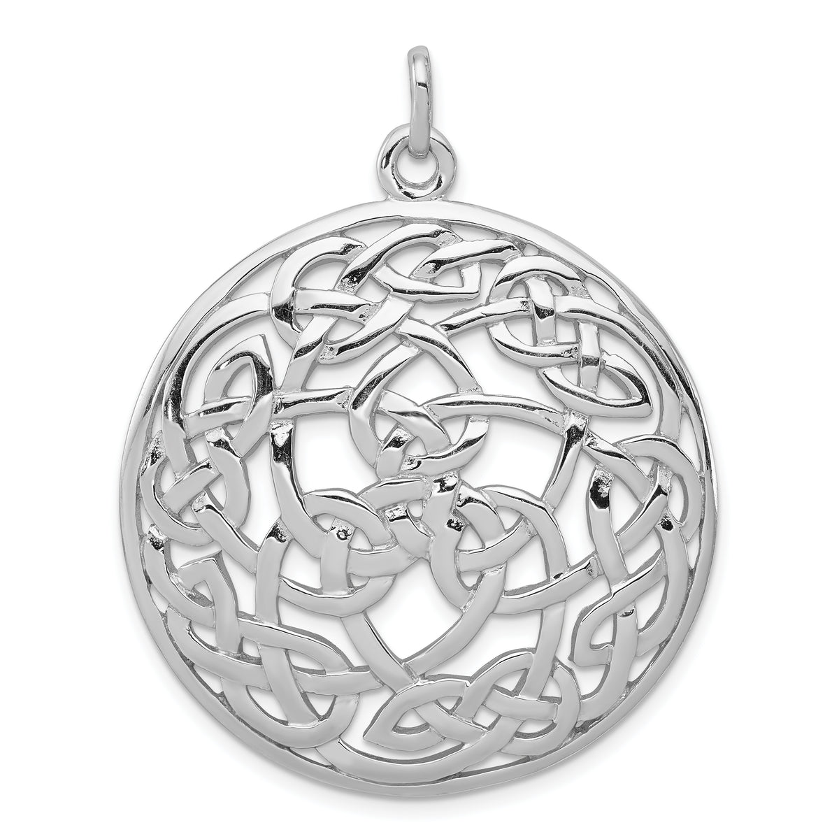 Sterling Silver Rhodium-plated Polished Celtic Pendant