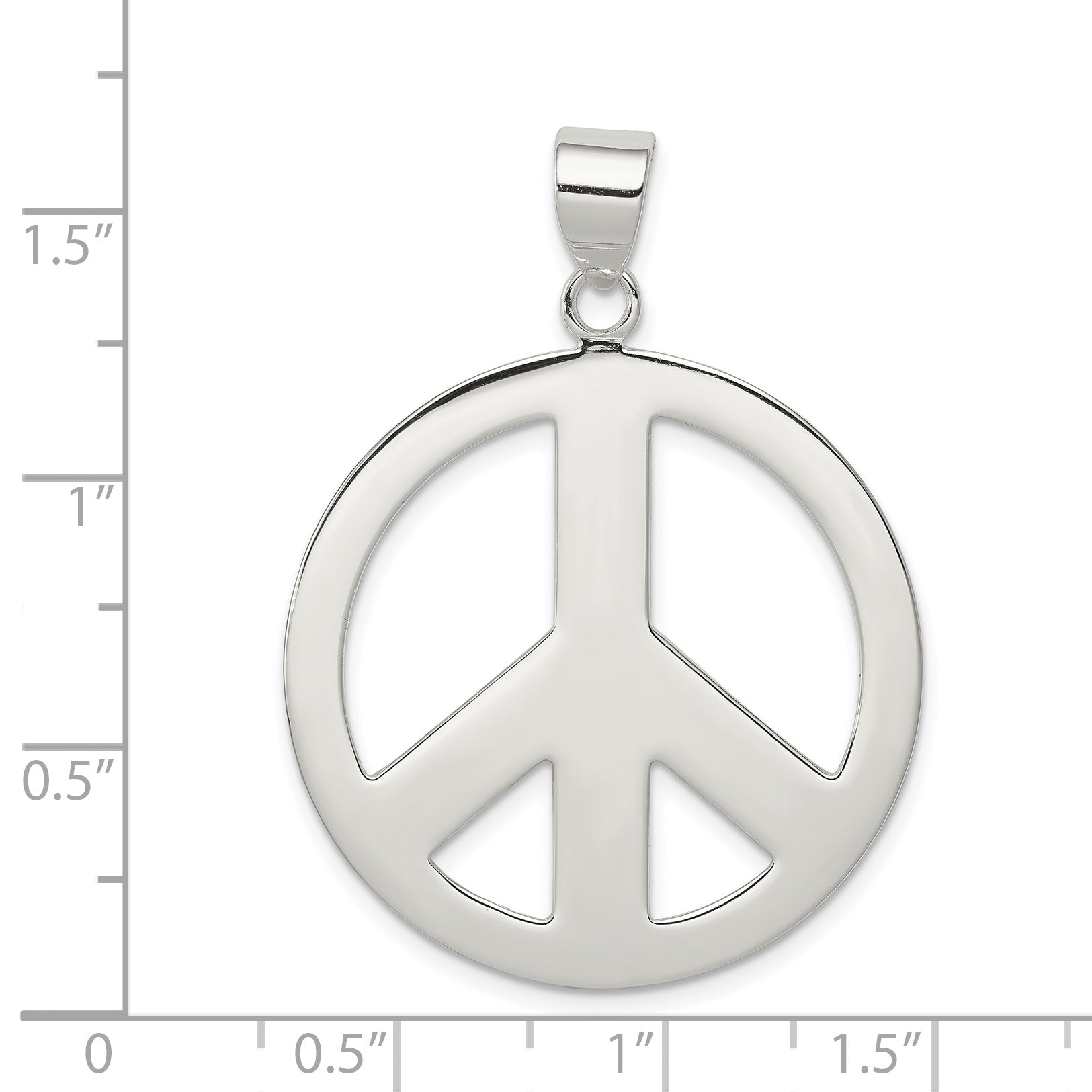 Sterling Silver Polished Peace Pendant