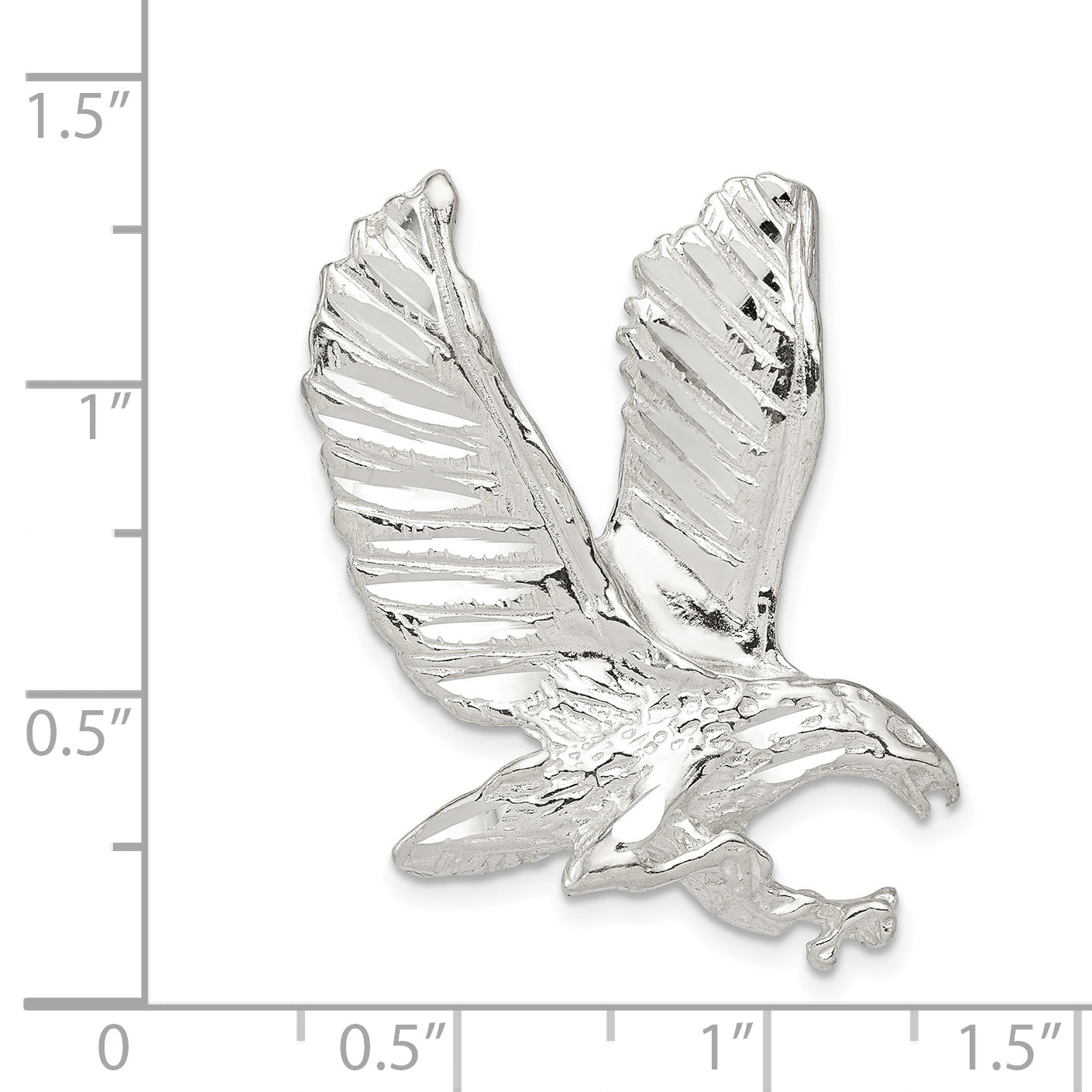 Sterling Silver 925 Men's Eagle Charm with Anti-Tarnish Solid Cast Design