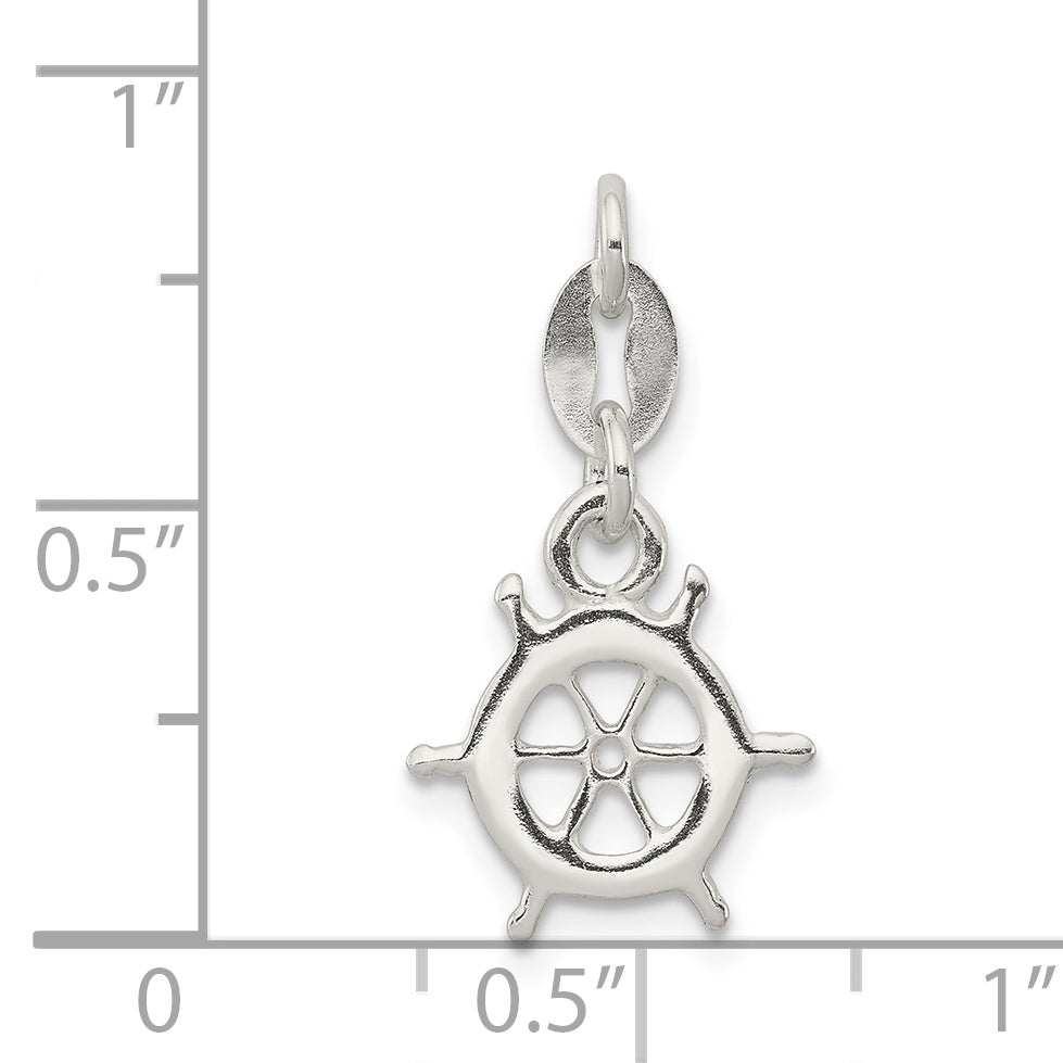 Sterling Silver 925 Nautical Charm Pendant with Polished Anti-Tarnish Finish