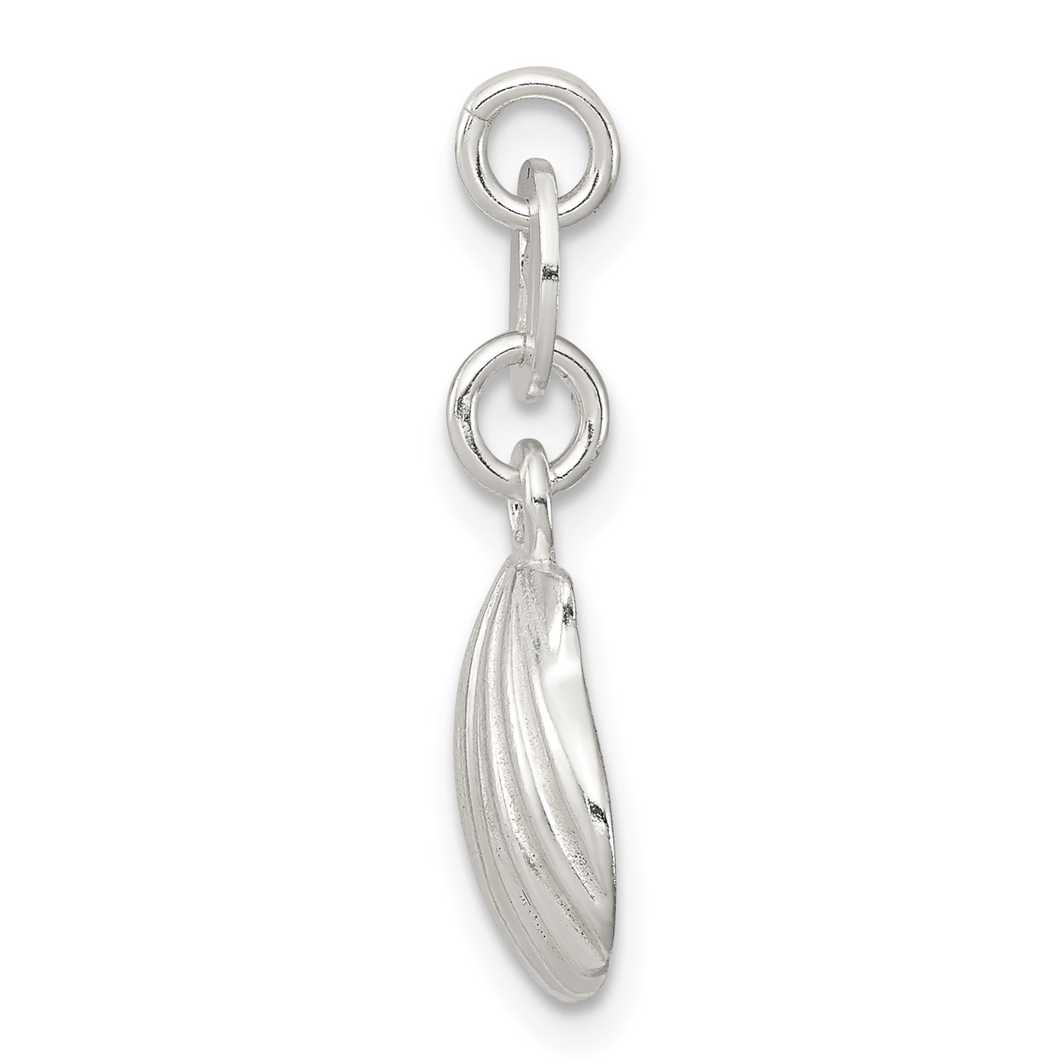 Sterling Silver 925 Seashell Charm with Polished Satin Finish