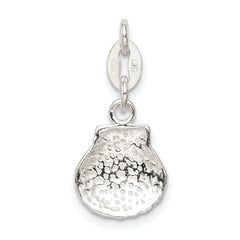 Sterling Silver 925 Seashell Charm with Polished Satin Finish