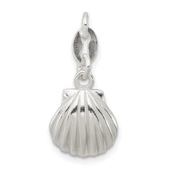 Sterling Silver Polished & Satin Seashell Charm