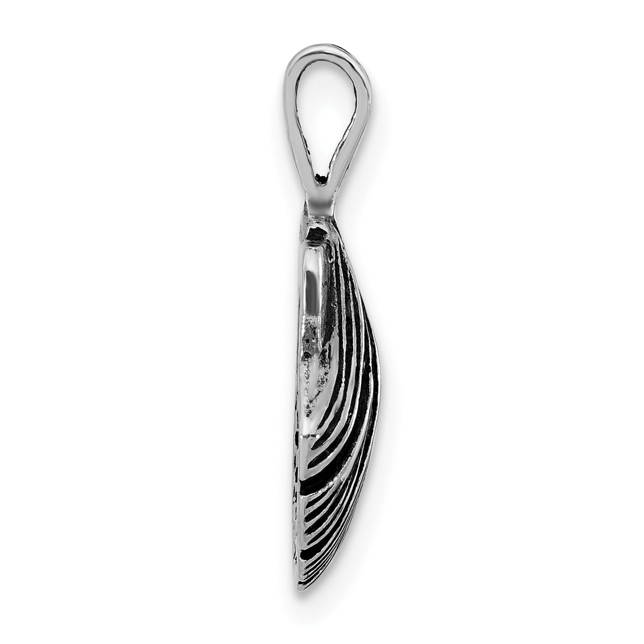 Sophia Jewelers Unisex 925 Sterling Silver Clam Shell Pendant