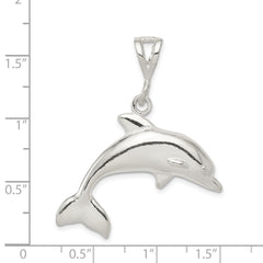 Sophia Jewelers Men's 925 Sterling Silver Polished Dolphin Pendant