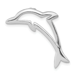 Sterling Silver Polished Dolphin Chain Slide