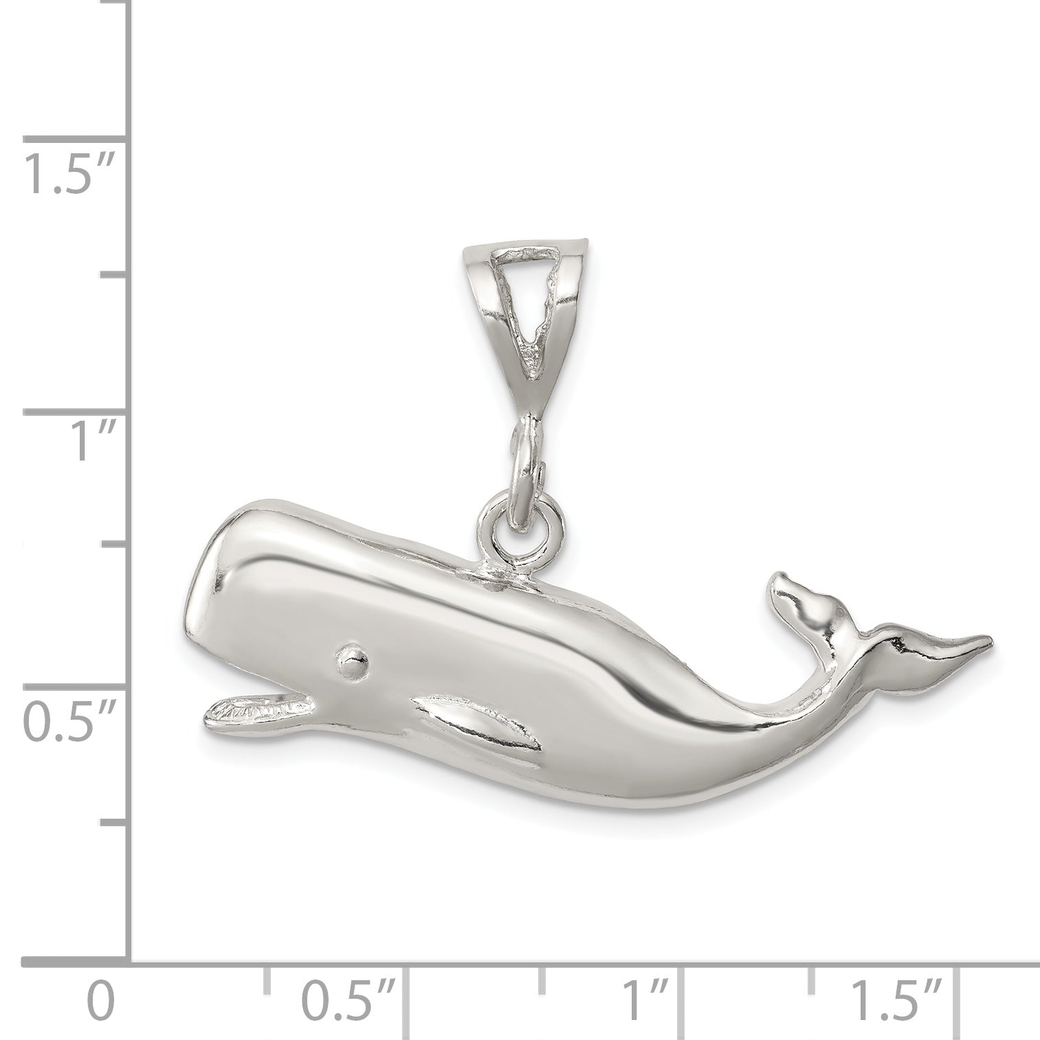 Sterling Silver 925 Whale Pendant with Polished Finish and Anti-Tarnish Design