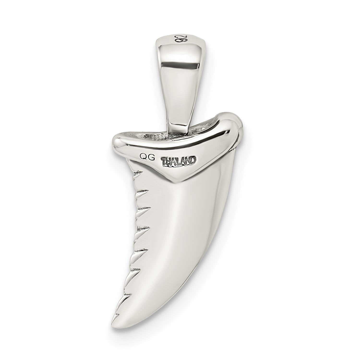 Sterling Silver Polished Shark tooth Pendant