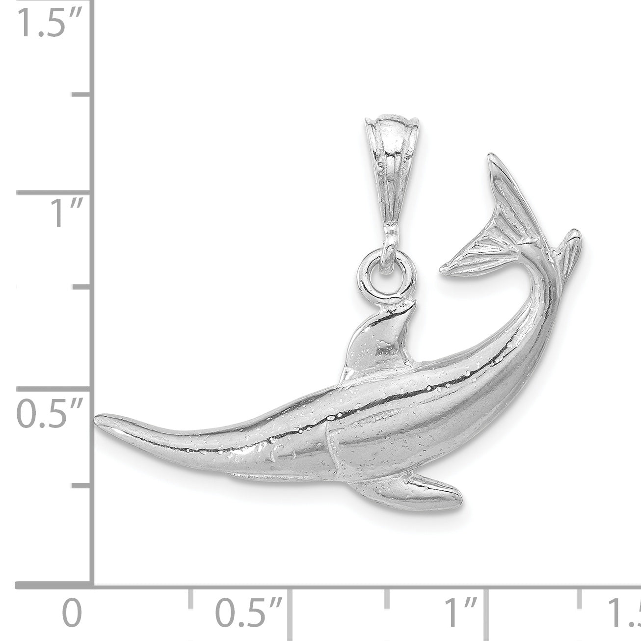 Sterling Silver 925 Polished Fish Pendant Unisex Elegant Design