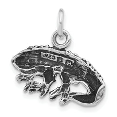 Sophia Jewelers Sterling Silver Iguana Pendant with Antique Textured Finish