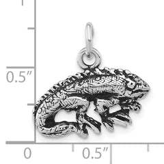 Sophia Jewelers Sterling Silver Iguana Pendant with Antique Textured Finish