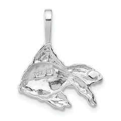 Sterling Silver Polished & Textured Goldfish w/long Fins Chain Slide