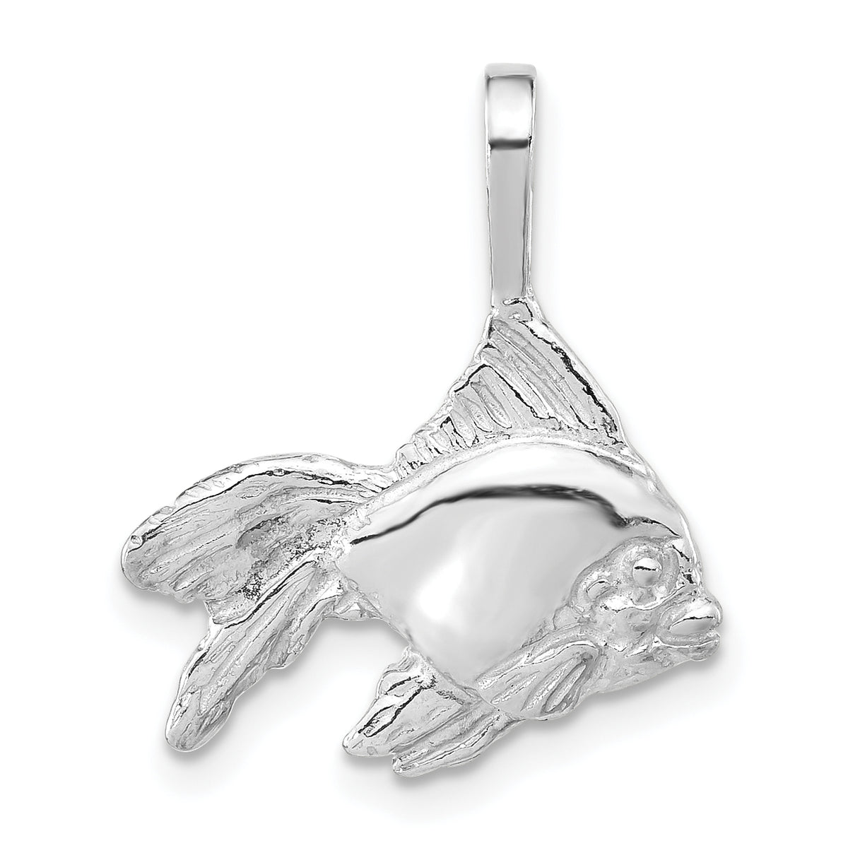 Sterling Silver Polished & Textured Goldfish Chain Slide