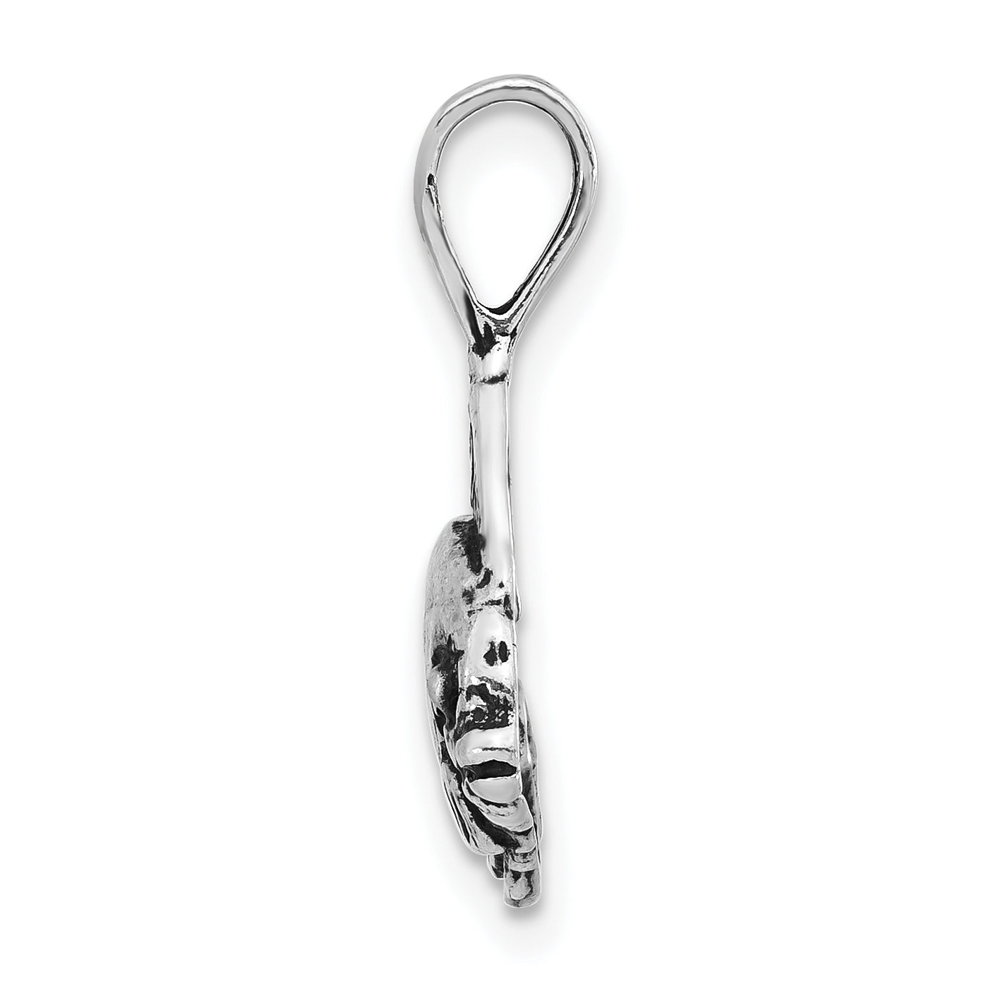 Sterling Silver Antiqued & Textured Goldfish w/long Fins Chain Slide