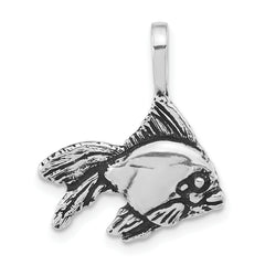 Sterling Silver Antiqued & Textured Goldfish Chain Slide