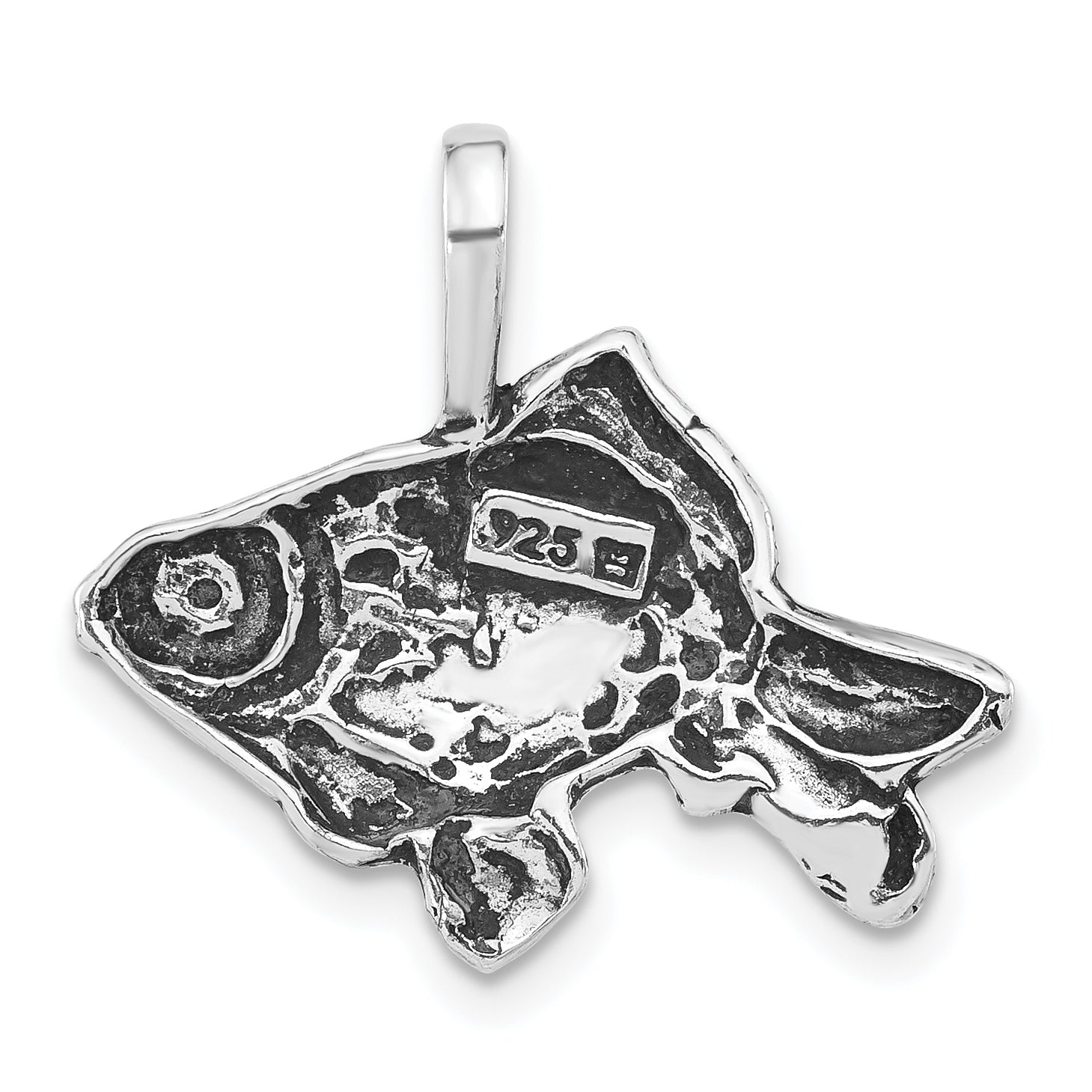 Sterling Silver Antiqued & Textured Goldfish Pendant