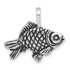 Sterling Silver Antiqued & Textured Goldfish Pendant