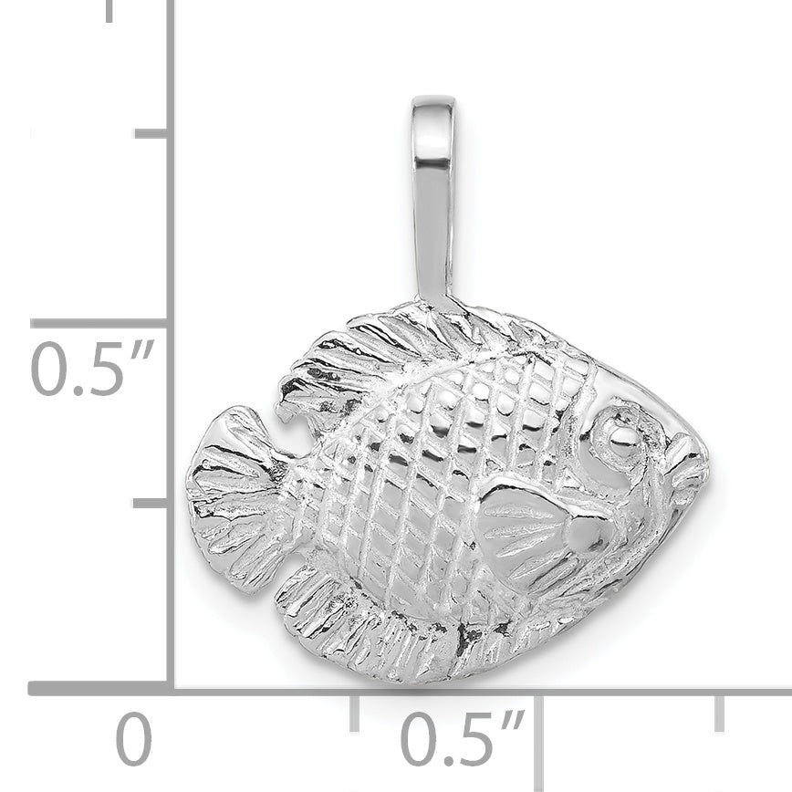 Sterling Silver 925 Unisex Tropical Fish Pendant Polished Finish