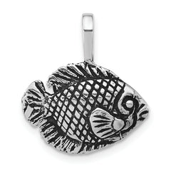 Sterling Silver Antiqued Tropical Fish Pendant