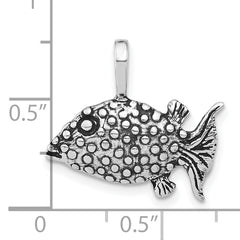 Sophia Jewelers Sterling Silver 925 Blowfish Pendant Antiqued Textured Unisex