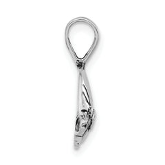 Sterling Silver Antiqued Fish Pendant