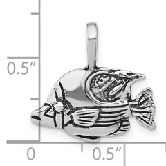 Sterling Silver Antiqued Fish Pendant