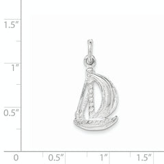 Sterling Silver 925 Sail Boat Pendant with Polished Finish Elegant Design