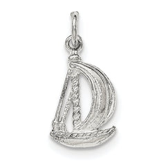 Sterling Silver Polished Sail Boat Pendant