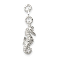 Sterling Silver Polished and Textured Seahorse Charm