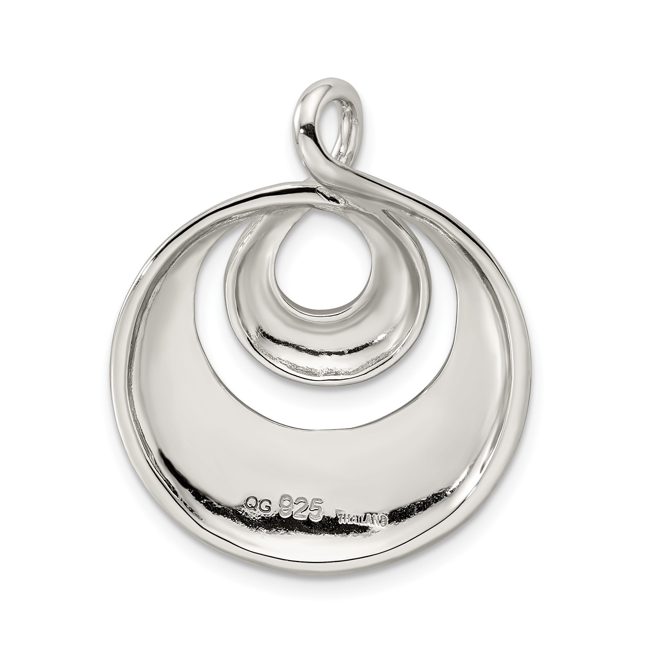 Sterling Silver Polished & Satin Infinity Swirl Chain Slide Pendant