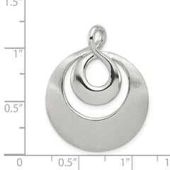 Sterling Silver Polished & Satin Infinity Swirl Chain Slide Pendant